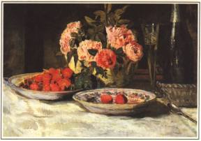 1984-2: Aardbeien en Champagne
(Henri de Braekeleer, 1840-1888)
Deze Antwerpenaar is de schilder van interieurs, stadsgezichten en landschappen uit de voorstad.