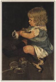 1984-3: Spelend kind
(H.J.E. Evenepoel, 1872-1899)
Heel zijn oeuvre is een uiting van melancholische verliefdheid op zijn nicht Louise en haar kinderen.