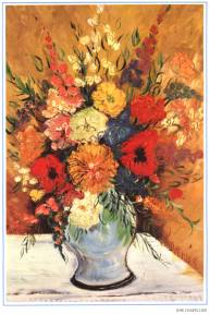 1985-23 : Bloemen (José CHAPELLIER)
Zowel schilder als beeldhouwer, hier nog vrij klassieke ruiker, maar nu meer en meer experimenterend met felle kleuren (en allerlei nieuwe vormen in zijn beelden).